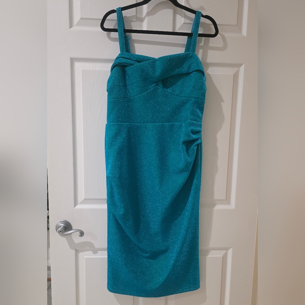 NWT XL Jawbreaker Teal Lurex Dress